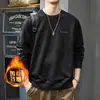 Jaqueta moletom gola redonda estilo retrô americano para homens, roupas de camurça para primavera e outono, tamanho grande, modelagem solta, top moderno de manga comprida