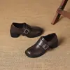 Nova Fivela de Cinto Retrô Sapatos Romanos, Sapatos de Corte Profundo de Salto Único, Sapatos de Salto Médio Robusto, Tamanhos 33-43, Sapatos de Exportação da Amazon