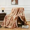 Manta de Sofá de Terciopelo de Leche de Alto Peso Manta de Franela Burbuja Estampada Gruesa de Invierno Manta Cálida para Siesta en Sofá