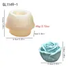 Molde de silicone de rosa tridimensional 3D com folhas, molde para bolo mousse e bolo da lua de grau alimentício, vela perfumada DIY