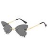 Gafas de sol transfronterizas sin marco, con borde cortado, modernas, con degradado de mariposa, populares en Internet, del mismo estilo, para fiestas.