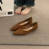 Sapatos Femininos de Luxo Estilo Francês Niche Marrons 2026 Primavera e Outono Salto Anabela Bico Fino Elegante Sapatos para o Dia a Dia Sapatos de Vovó