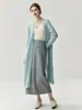 Novo Cardigã de Cashmere Feminino Sem Botões para Outono e Inverno, Xale Grosso, Casaco Longo Preguiçoso Acima do Joelho, Fashion