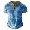 Camiseta Polo Masculina Minimalista 3D de Verão, Top com Estampa Texturizada 3D e Gola V de Manga Curta, Caimento Casual, Respirável