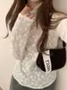 IMISS Ropa de Mujer Otoño/Invierno Estilo Coreano Estilo Suave Floral Cepillado Adelgazante Cuello Alto Manga Larga Capa Base Superior Mujer S2382