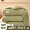 Colcha Espessa Dupla Face, Colcha de Inverno Quente de Veludo Leite, Núcleo de Colcha para Dormitório de Estudante, Cama Elástica, Colcha Grossa de Inverno e Enchimento de Algodão