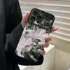 Lirio rosa suave adecuado para funda de teléfono iPhone 17 PRO MAX, funda suave de cuero anticaídas Apple 16 con ventana grande, 15