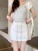 Falda Corta Ultrafina de Color Sólido con Cintura Elástica, Ajustada al Cuerpo, Diseño de Retazos, Estilo Elegante para el Trabajo, Nueva Colección Verano 2026 para Mujer