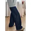 Jeans de Pierna Ancha Estilo A para Mujer, Nuevo Estilo de Invierno, Tallas Grandes, Corte Holgado, Adelgazantes, Cintura Alta, Caída Suave, Pantalones Rectos de Largo Completo