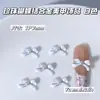 Pajarita Blanca Perla Accesorios de Aleación para Uñas, Populares en Japón y Corea, Decoraciones de Uñas de Moño, Decoración de Uñas DIY