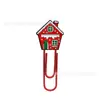 Clips para Papel de Goma Suave de PVC de Dibujos Animados Navideños, Marcadores Creativos Festivos, Separadores de Páginas para Cuadernos, Regalos y Recuerdos Navideños