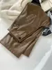 Yuran 26 Modelo Nuevo de Principios de Primavera Cuero Elástico de Proteína Vegetal Importado Hecho a Mano A medida Recto Delgado Pantalones Casuales
