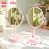 Espejo de maquillaje de escritorio estilo ins minimalista, espejo de doble cara giratorio, adecuado para uso doméstico, puede estar de pie, ideal para estudiantes de dormitorio