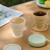 Taza de Agua Plegable Taza Portátil Taza para Enjuague Bucal Taza Telescópica Taza de Viaje de Silicona con Lazo Taza de Compresión para Viajes Exterior