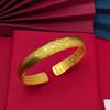 Venta en Vivo Kuaishou 999 Pulsera de Oro Imitación Jade con Diseño de Estrella, Diseño Abierto, Joyería de Pulsera Simple y de Moda al por Mayor
