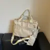 Bolsa tote grande, leve, com múltiplos bolsos, estilo casual e descontraído japonês, para mulheres, bolsa de ombro e transversal simples e estilosa