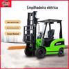 Empilhadeira elétrica de quatro rodas de 3 toneladas, elevador de carro, empilhadeira elétrica, pequena empilhadeira hidráulica de manuseio e carregamento