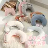 Almofada Pequena Bloblo para Gatos e Cachorros, para Dormir e Tirar uma Soneca, com Renda e Orelhas de Coelho, Tapete de Cama Almofada em Forma de U