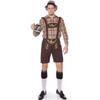 Tirantes a cuadros M-XL para pareja Vestido de cerveza alemán Disfraz de Halloween Disfraz de Oktoberfest para hombre y mujer