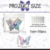 Pegatinas de Pared de Mariposas 3D Cuidadosamente Seleccionadas para Paredes de Fondo del Hogar, Decoración de Atmósfera Festiva, Pegatinas de Mariposas Autoadhesivas, Paquete de 50 Piezas
