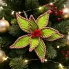 Venta Caliente Transfronteriza Flor de Navidad de Simulación Flor de Navidad Tridimensional Decoraciones Navideñas Rojas Corona Flor de Navidad de Simulación al por Mayor