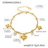 Enigma Cuentas Redondas Amor 5A Colgante de Zirconia Ultra Flash Pulsera Viento ins Europeo y Americano Acero Inoxidable Galvanizado Color Oro Verdadero 18K Conservación del Color