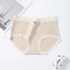 Toma Real de Calzones de Algodón Puro Antibacterianos de 10A para Mujer con Estilo Floral Pastoral, Cintura Media, Algodón Completo, Calzones con Refuerzo Extendido de Algodón Puro, Categoría a para Mujer