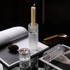 Castiçal de Vidro Transparente Simples Nórdico Enfeites Atmosfera Jantar Romântico a Luz de Velas Decoração de Mesa para Restaurante