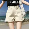 Shorts jeans feminino 2026 verão novo estilo perna larga cintura alta corte A curto versão coreana solto hot pants versátil para estudantes