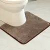 Alfombra de Piso Absorbente para Baño de Color Sólido Antideslizante en Forma de U para Inodoro Alfombra para Pies para Inodoro de Baño Alfombra para Puerta de Baño Alfombra Personalización