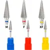 Nuevo Acero de Tungsteno Cinco en Uno Cónico Diente Recto Acero de Tungsteno Cabezal Pulidor de Uñas Pulido Mano Izquierda y Derecha Herramienta de Manicura Broca