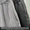 Calça Jogger Masculina da Moda Outono/Inverno Novidades Patchwork Lavada Calça Masculina Estilo Vibe de Borda Desfiada Retrô Algodão Puro High Street Calça Longa