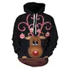 Moletom com Capuz de Manga Longa Casal Estampado Digital 3D de Animais de Natal Europeu e Americano Roupas Soltas Casuais Primavera Outono Inverno
