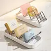 Jabonera de Acero Inoxidable Soporte para Jabón de Lavar Caja de Drenaje Estante de Almacenamiento Encimera de Baño Hueco Ventilación Jabonera en Forma de W