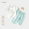 Conjunto ligero de dos piezas para bebé de verano, Ropa de bebé 100% algodón Clase A, Traje de aire acondicionado para recién nacido, Pijama, Conjunto 100% algodón