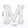 Venta caliente transfronteriza de 26 pegatinas de tela con forma de estrella de cinco puntas y letras de perla para ropa, sombreros y bolsos, materiales decorativos.