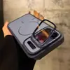 Adecuado para Funda de Teléfono Móvil Iphone17Promax, Soporte Protector de Lente, Succión Magnética Mate tipo Piel, Funda Protectora Anticaídas Apple 16
