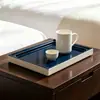 Bandejas de servicio de hotel de alta gama, lujosas y personalizadas de fábrica, bandejas específicas para habitaciones de hotel, bandejas para toallas de resina