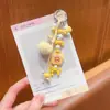 Colgante de Cadena para Teléfono Móvil con Perlas y Bola de Pelo Hecho a Mano DIY Lindo Colgante de Llavero de Coche Ins Accesorios de Muñeca para Bolso