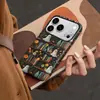 Serie de Halloween estantería libros fantasma margarita manzana 18pm funda de película esmerilada funda de teléfono iPhone15pm