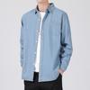 Camisa de Mezclilla para Hombre LKTM Nueva para Otoño e Invierno Manga Larga Holgada Vintage Japonés Ropa de Trabajo Chaqueta Camisa Casual