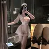 Atacado de lingerie sensual, incluindo trajes de empregada transparentes e sedutores, com detalhes em renda, transparentes e vestidos sexy para mulheres