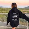 Moletom com Estampa de Série de Letras Europeias e Americanas Primavera e Outono Solto com Capuz Jaqueta Dropshipping