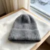 Bonito Gorro de Punto con Orejas de Gato para Mujer, Nuevo Estilo Otoño/Invierno 2026, Engrosado para Calor, Hace que la Cara se Vea Más Pequeña, Circunferencia de Cabeza Grande