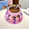 Sombrero de ala grande con dibujos animados para niños, protector solar de verano para exteriores, para niños y niñas, sombrero de sol con parte superior vacía, novedad de 2025