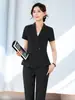Traje de Verano de Manga Corta Traje Vestido de Mujer Delgado Elegante Ajustado que Reduce la Edad Profesional Traje Pequeño Ropa de Trabajo para Mujer