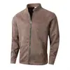 Jaqueta Masculina Casual para Uso Externo Europeia e Americana, Jaqueta de Camurça Lisa para o Dia a Dia, Roupa Externa Masculina da Moda