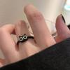 Anillo de Monstruo Gatito Negro Lindo Infantil Divertido Anillo de Dedo Nicho Femenino 2YK Milenio Anillo Abierto Femenino