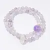 [Melocotón Claro Albaricoque Profundo] Artículos de Alta Calidad Pulsera de Cristal de Pelo de Conejo Morado Moda Femenina Pulsera Blanca Pulsera de Doble Círculo Venta al por Mayor