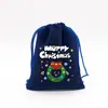 Fornecimento Direto Transfronteiriço Saco de Presente de Doce de Natal de Veludo Azul Pacote de Lanches Saco de Armazenamento Embalagem de Presente de Maçã de Natal